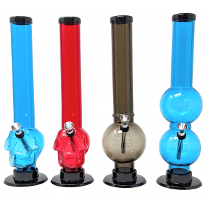12" Acrylic 1.5x12 Bubble Water Pipe Assorted Styles/Color - [AJM20]